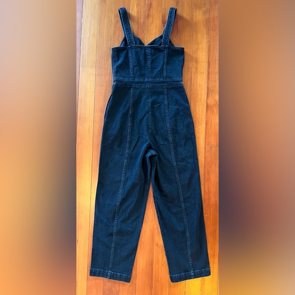NWT Madewell Denim Zip-Front Sleeveless Jumpsuit in Tarrybrook Wash - 6 - Black - Picture 9 of 12